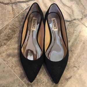 Badgley Mischka Black Rhinestone Pointed Flats